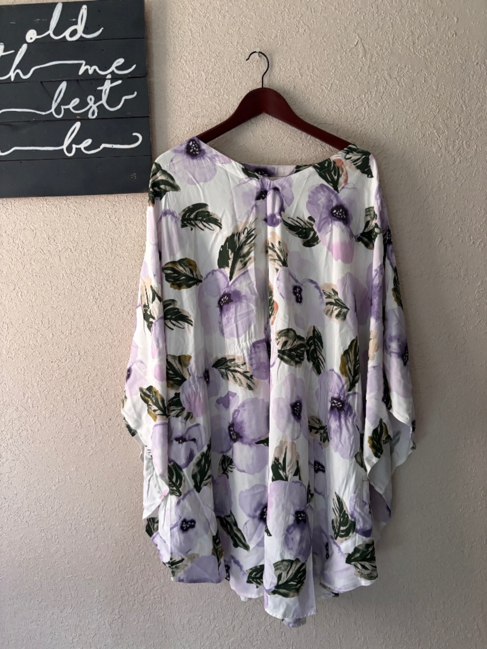 Short Kaftan in Purple Poppy